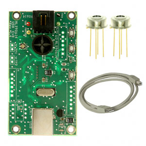 The Melexis MLX90620 IT temperature sensor on its evaluation board Melexis MLX90620 IR temperature sensor